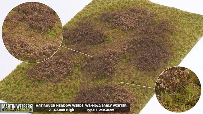 WB-M012 - Grass Mat - Rough Meadow Winter Weeds F - Martin Welberg Scenic Studios