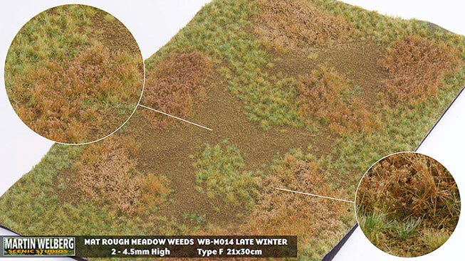 WB-M014 - Grass Mat - Rough Meadow Winter Weeds G - Martin Welberg Scenic Studios