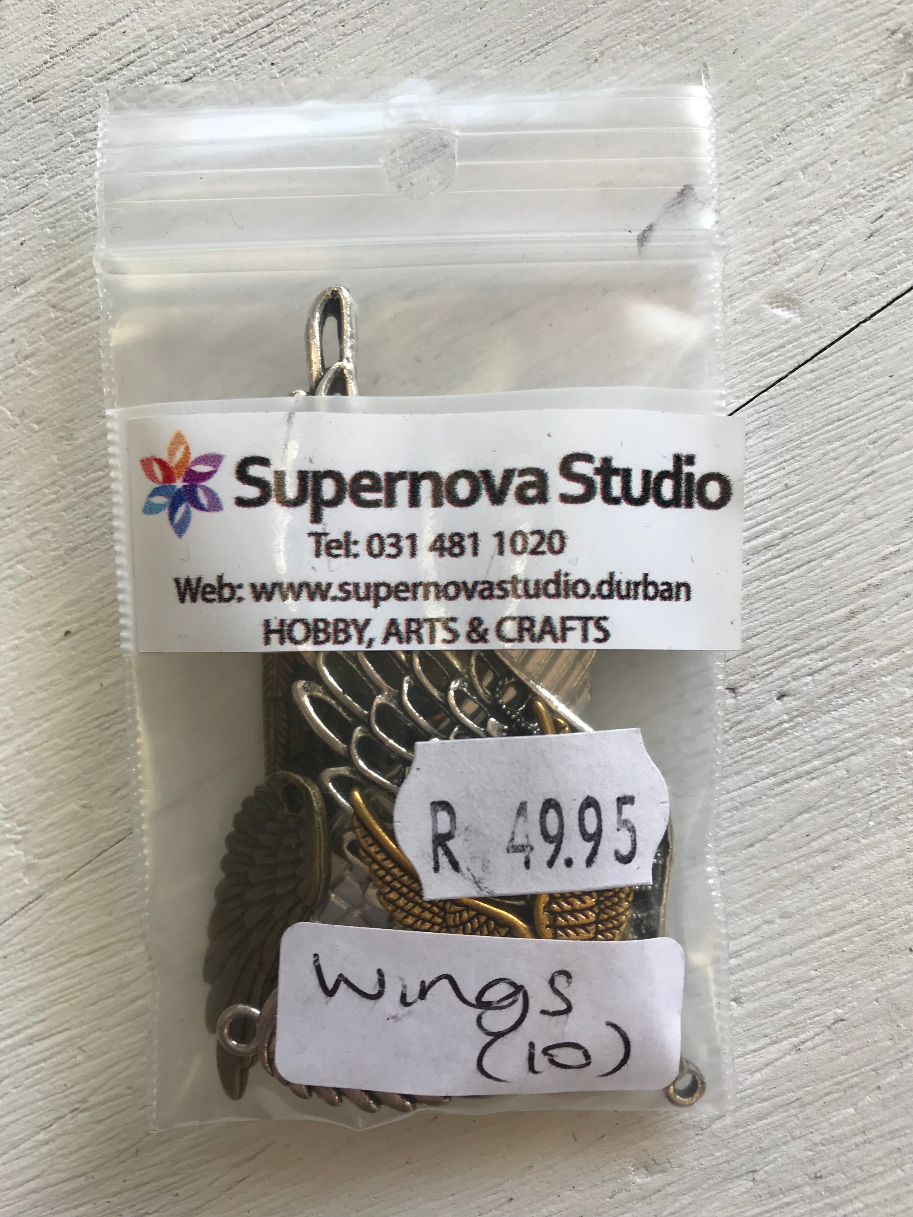 Wing Beads  - 10 pcs