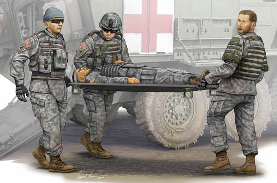 00430 - Trumpeter - 1/35 Modern U.S. Army – Stretcher Ambulance Team (4 Figures)