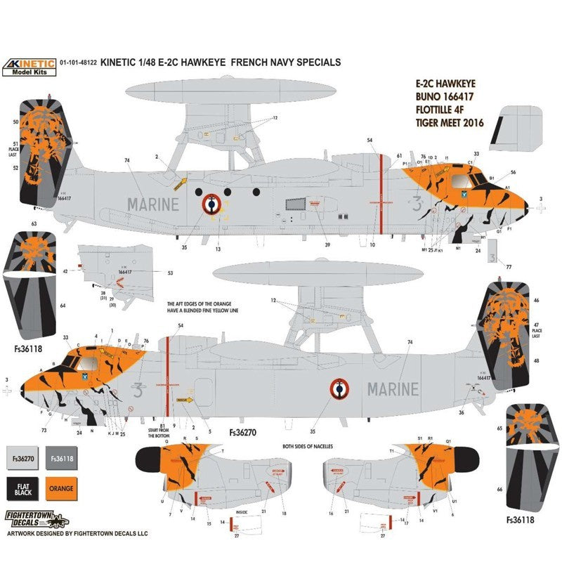 KIN48122 - Kinetic 1/48 E-2 Hawkeye French Navy Specials