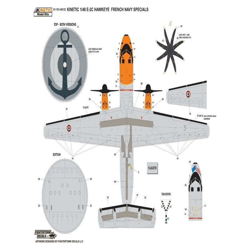 KIN48122 - Kinetic 1/48 E-2 Hawkeye French Navy Specials