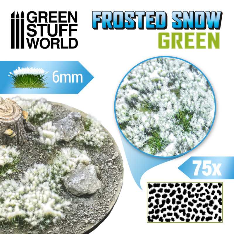 10726 - Shrubs TUFTS - 6mm FROSTED SNOW - GREEN