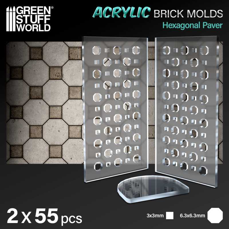 12568 - Acrylic Brick Mold - Octagon Paving Brick  (Pack of 2)