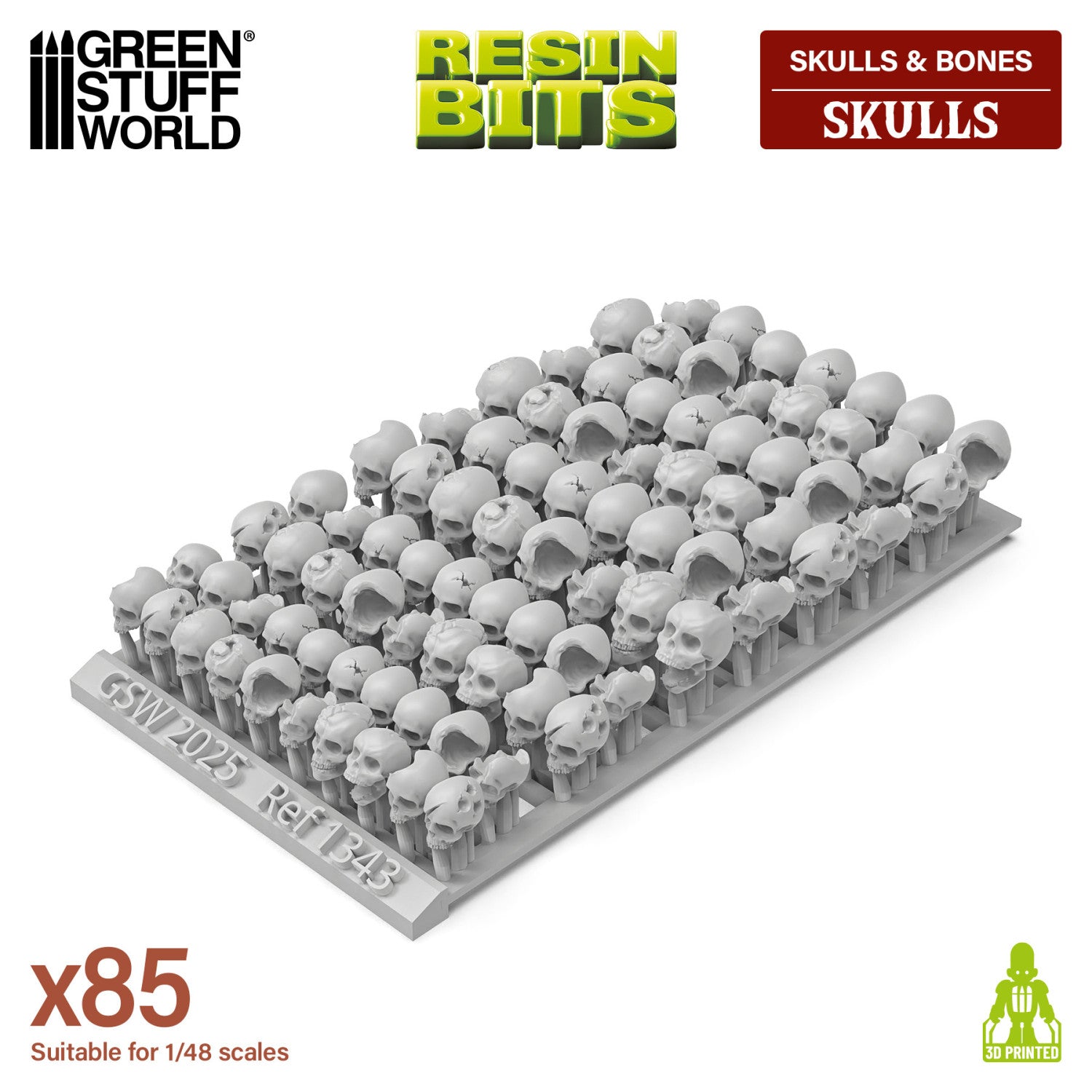 1343 - Resin Skulls 1:48-1:35 x(85)