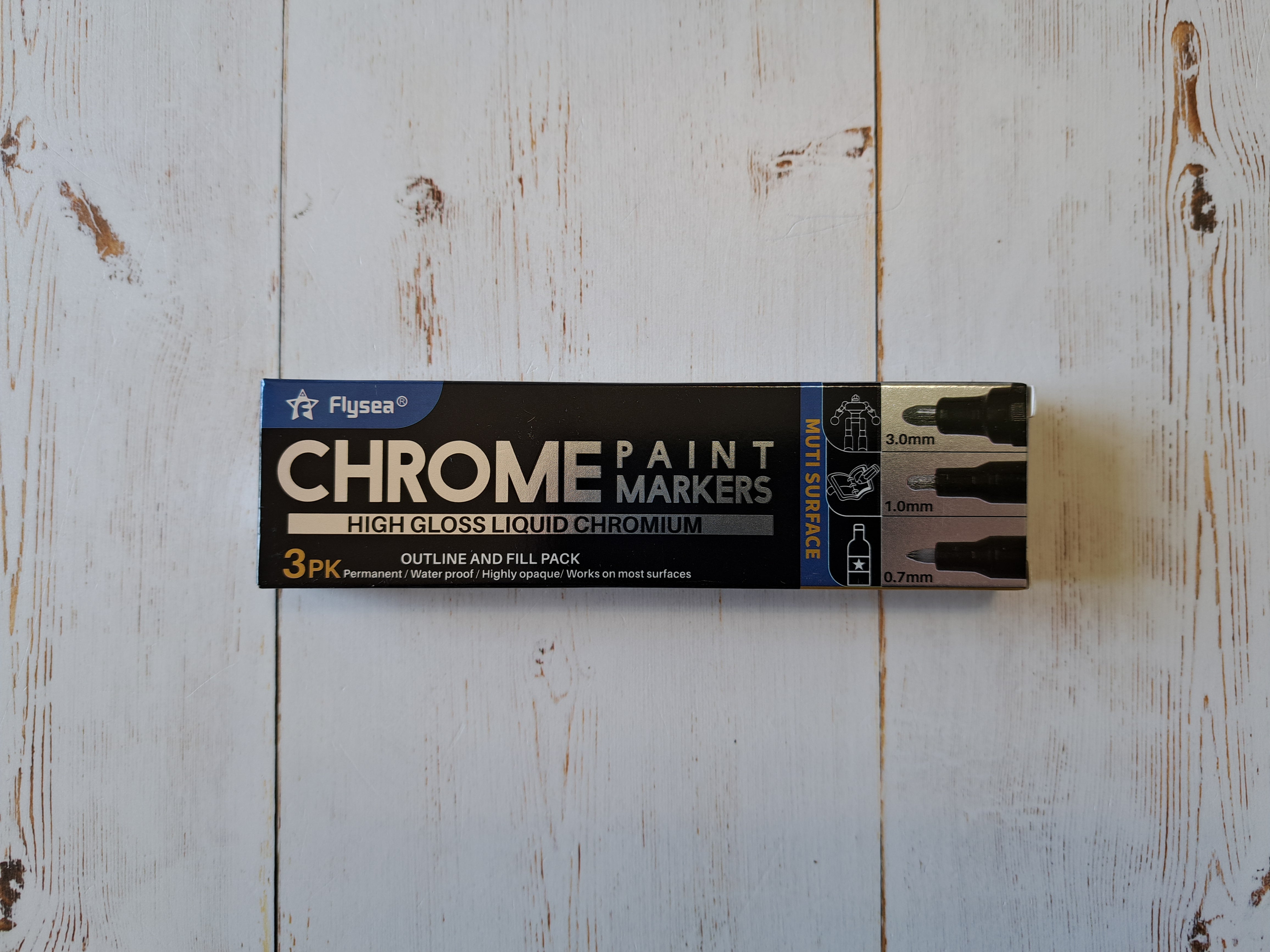 3pk Chrome Paint Markers - Sizes - 0.7mm, 1.0mm and 3.0mm