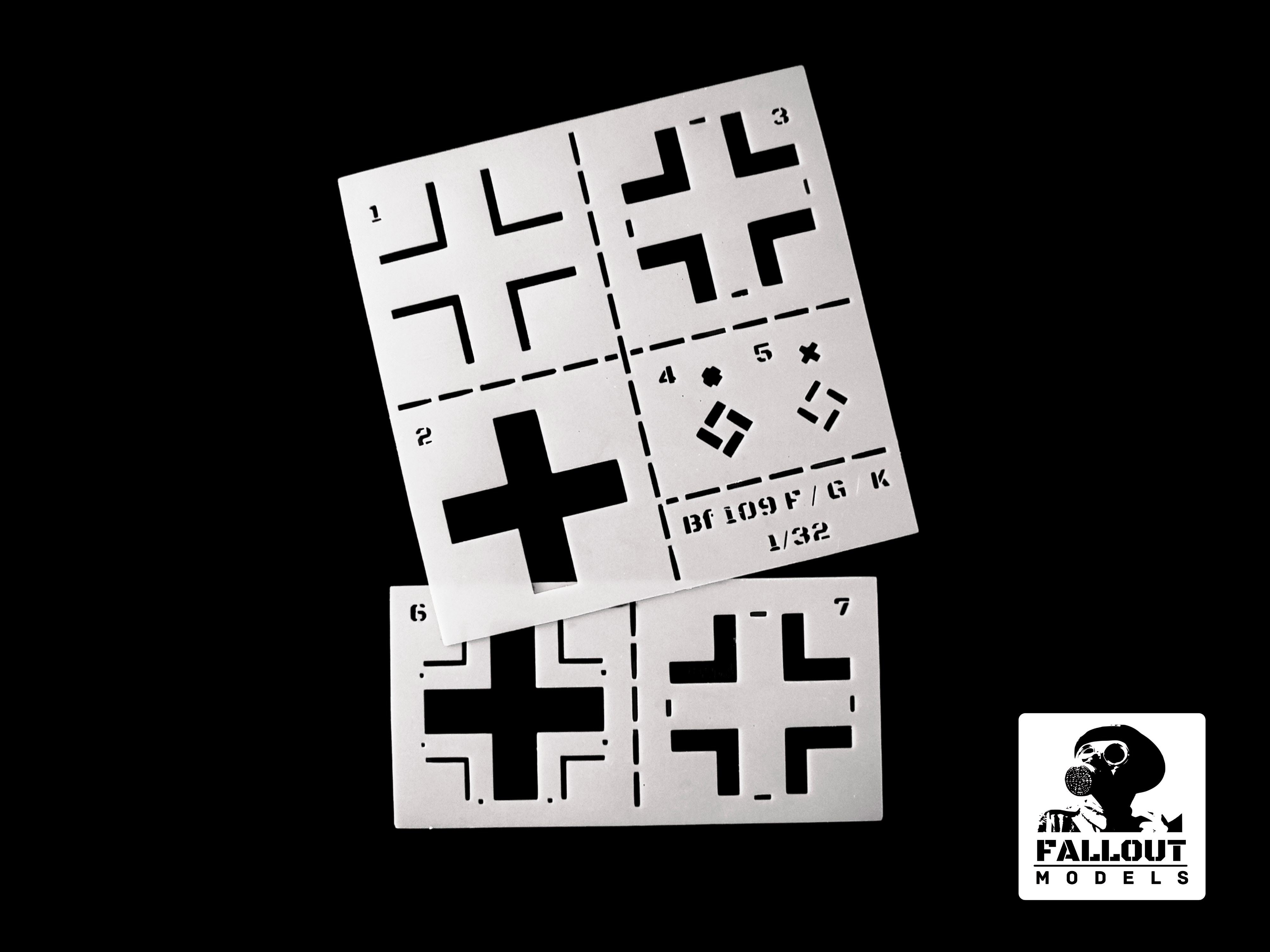 Luftwaffe Balkenkreuz Airbrush Stencil – Bf109 F/G/K Scale: 1/32