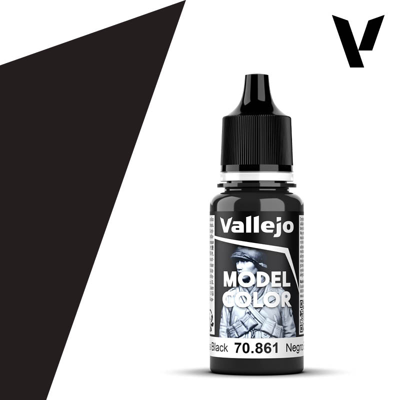 70.861 Gloss Black (Gloss) - Vallejo Model Color (18ml)