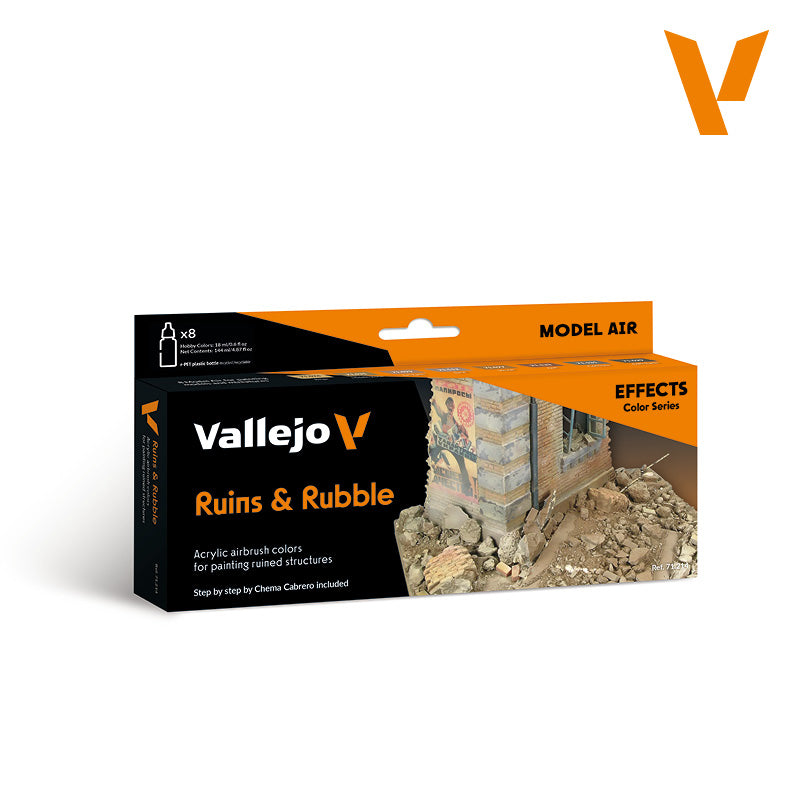 71.214 Ruins & Rubble (8) - Vallejo Model Air Set