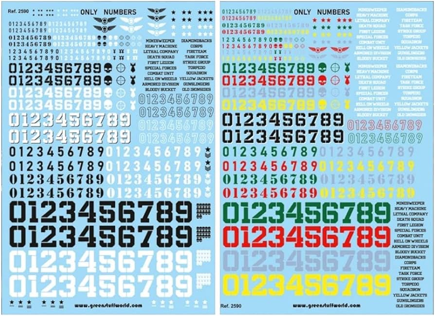 2590 - Only Numbers - Water Slide Decals