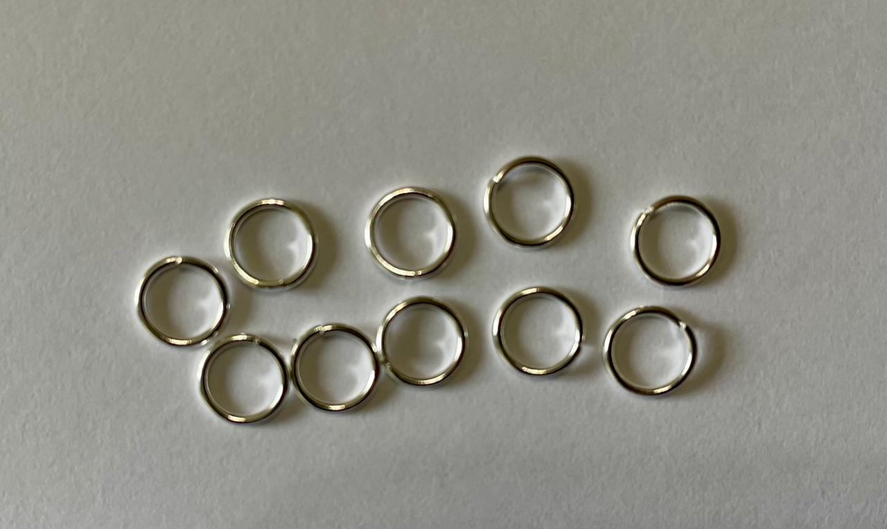 304 Stainless Steel Silver 21 Gauge Open Jump Rings (6x0.7mm) (10 pieces)
