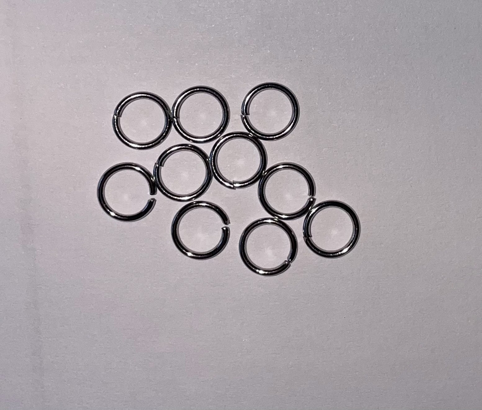 304 Stainless Steel Silver 18 Gauge Open Jump Rings (8x1mm) (10pieces)