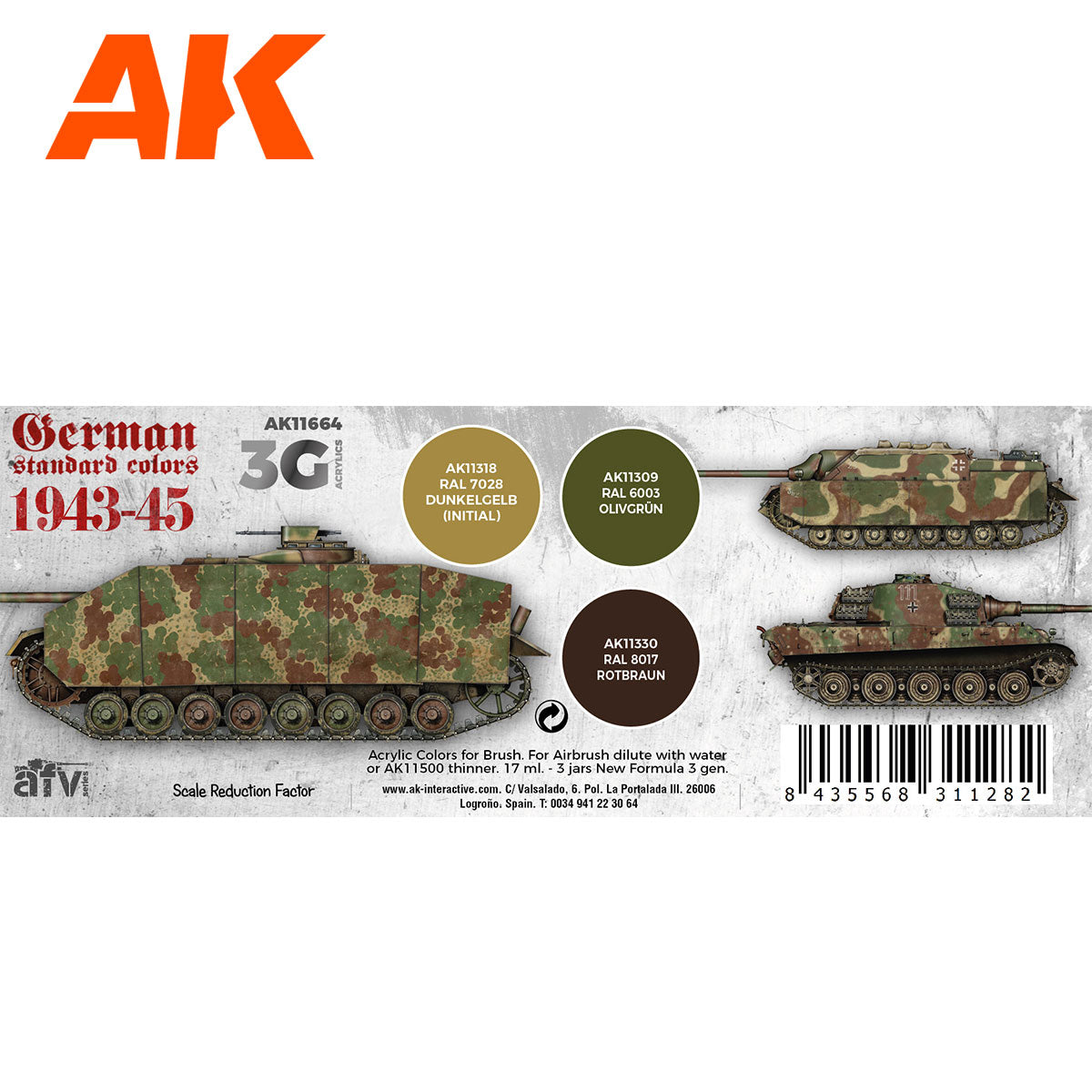 AK11664 - GERMAN STANDARD COLORS 1943-45