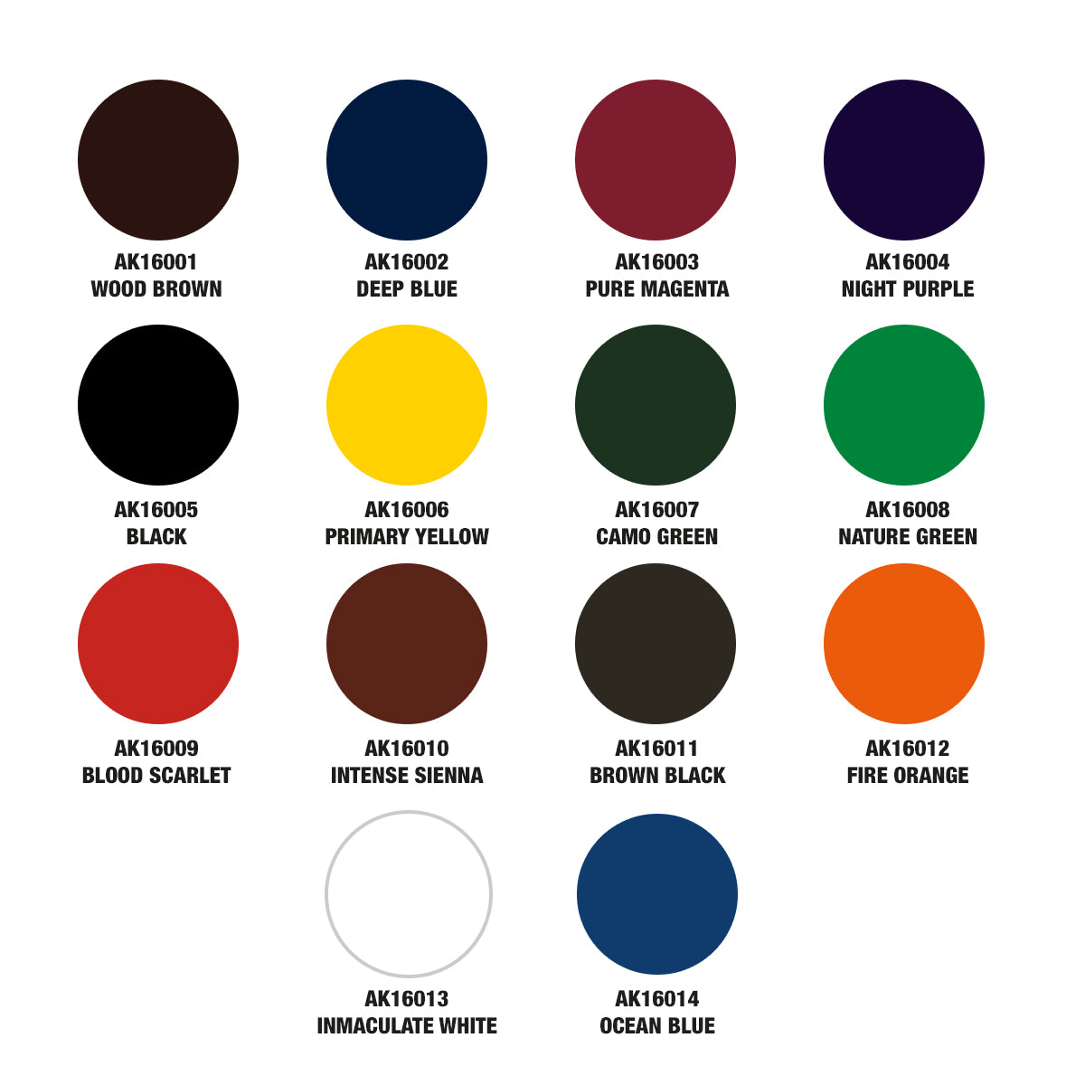 AK16055 -  SPECIAL BOX FULL RANGE OF INKS (28 INKS)
