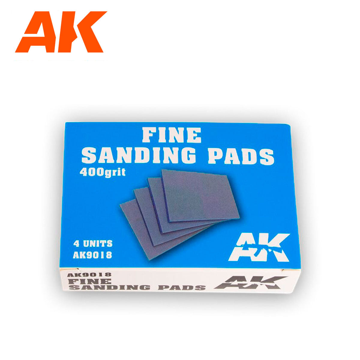 AK9018 - Fine Sanding Pads - 400 grit (4 in a pack) Blue Box