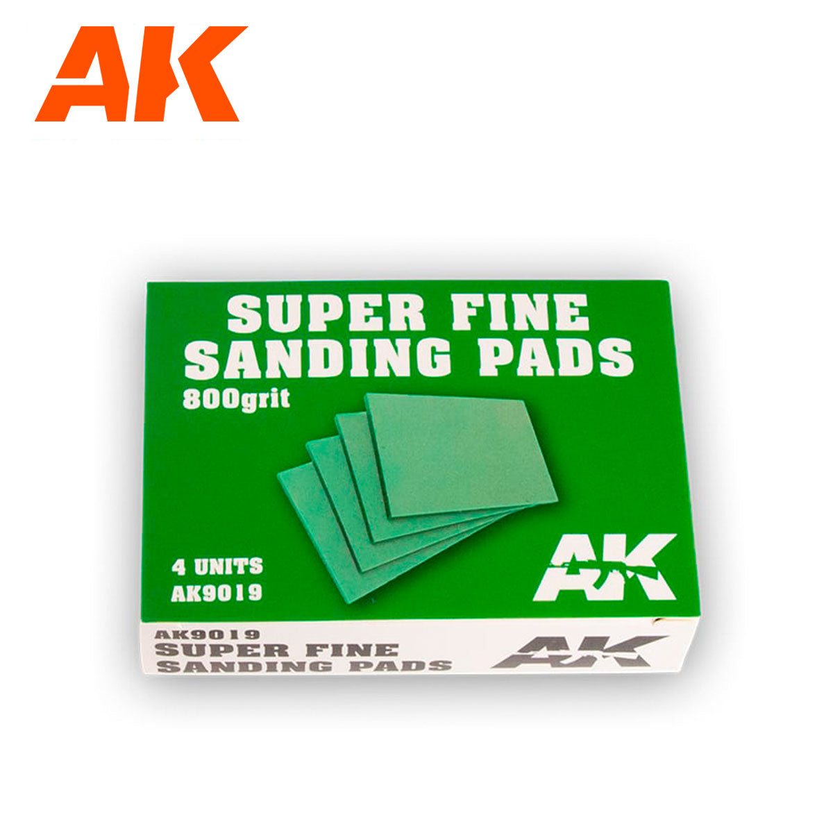 AK9019 - Super Fine Sanding Pads - 800 grit (4 in a pack) Green Box
