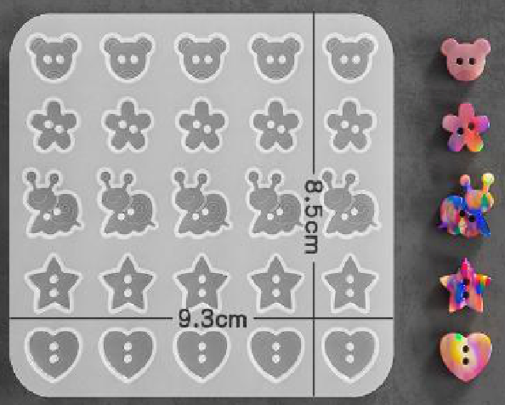 C035 - Buttons Mould - 9.3CM X 8.5CM