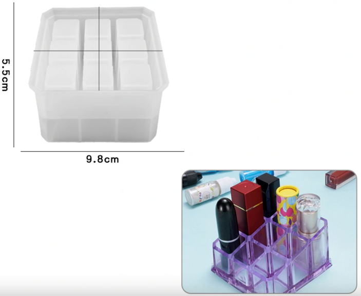 C045 - Lipstick Organiser Stand Mould - 9.8CM x 5.5CM