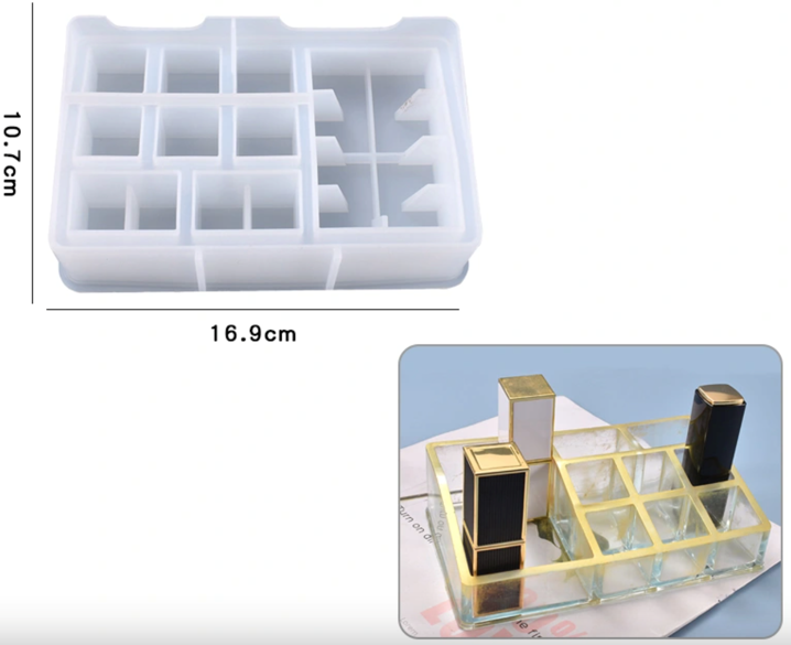 C046 - Makeup Organiser Stand Mould - 16.9CM x 10.7CM