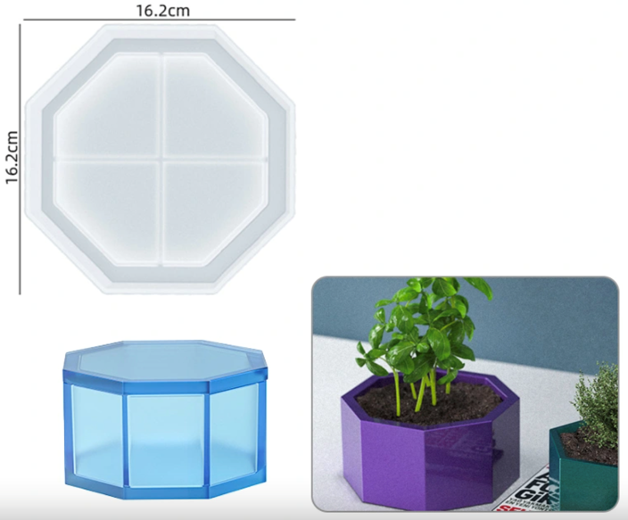 C047 - Hexagon Planter Mould - 16.2CM x 16.2CM