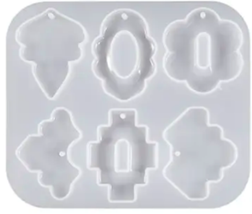 C058 - Earring Mould (only ONE earing / pendant) Buy two moulds to make set