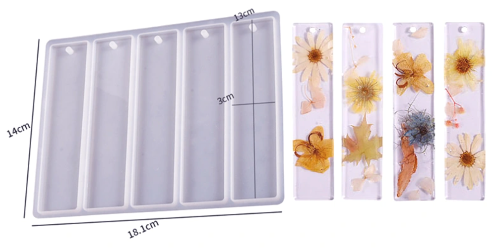 C060 - Bookmark Mould Set (5) - Size of 1 Bookmark (13CM X 3CM)