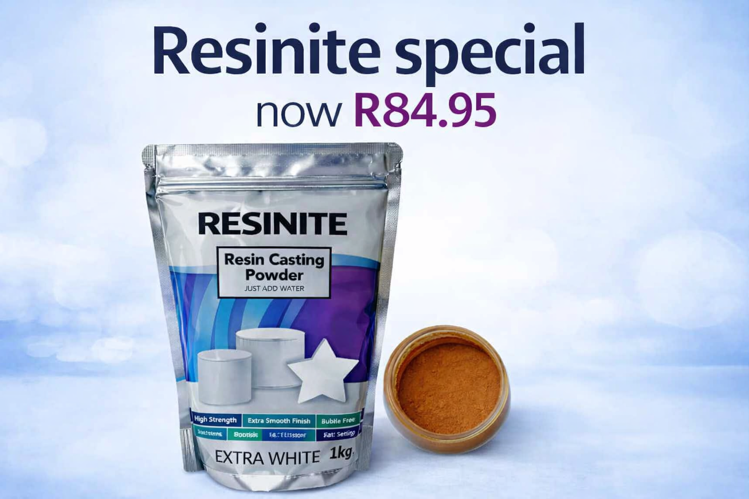 Resinite SUPER SALE SPECIAL! Purchase a 1kg Resinite and receive a  free 5 gram Resinite Pigment (Burnt Orange)
