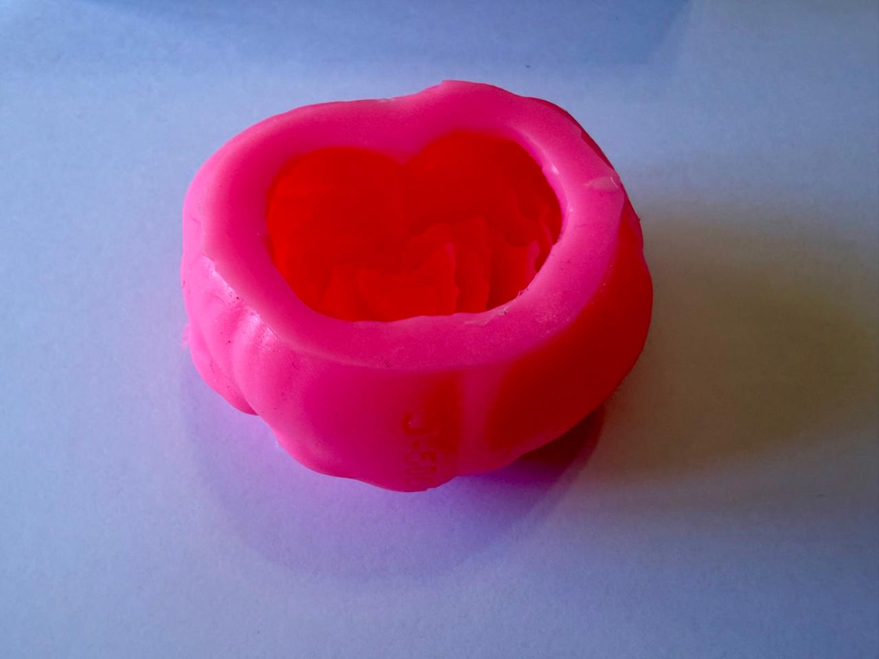 C089 - Peony Heart Rose Silicone Mould - 7.5cm x 6cm
