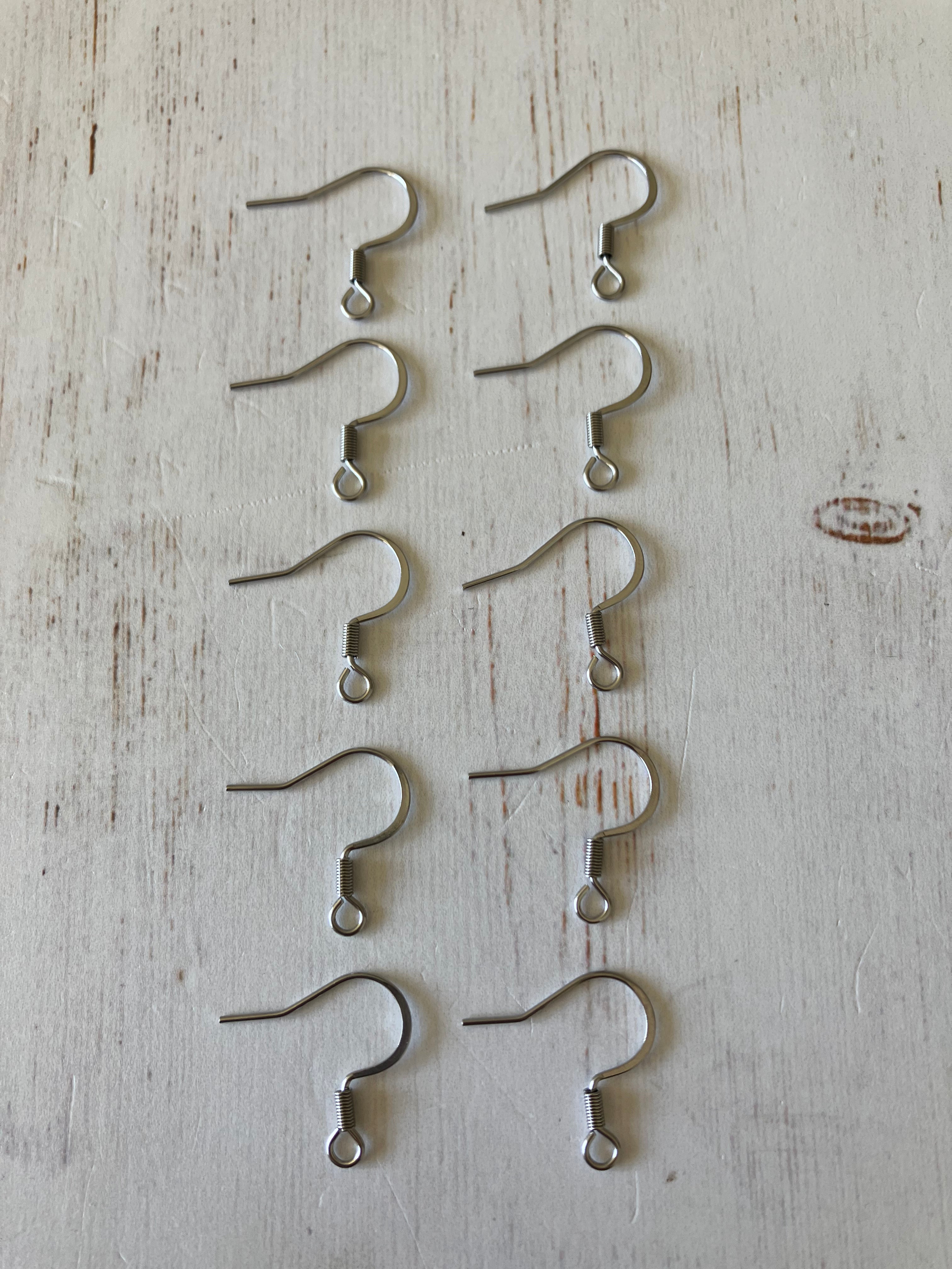 316 Surgical Stainless Steel French Earing Hooks  (5 PAIRS)