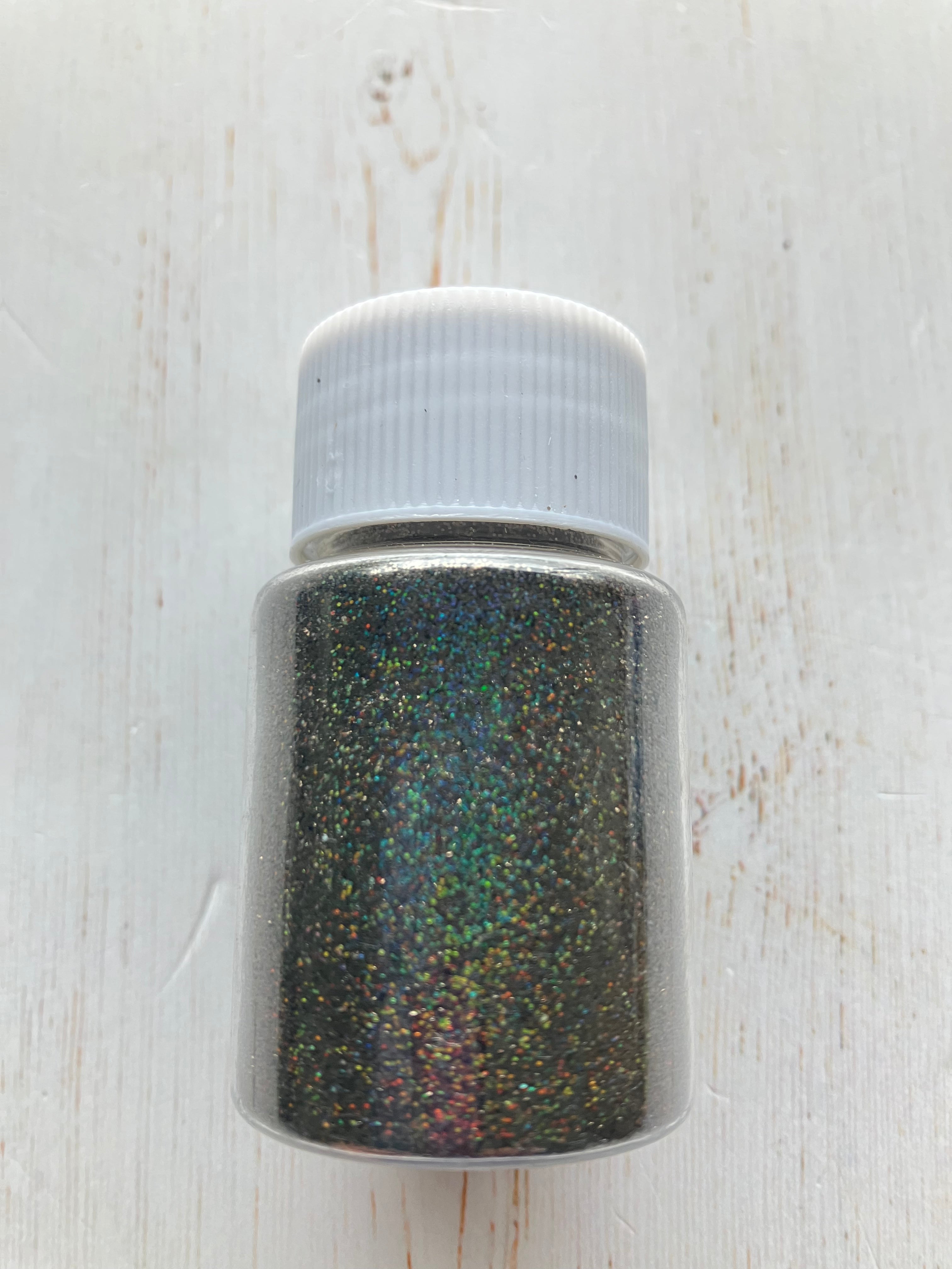 Holographic Black Super Fine Glitter +- 20 Grams