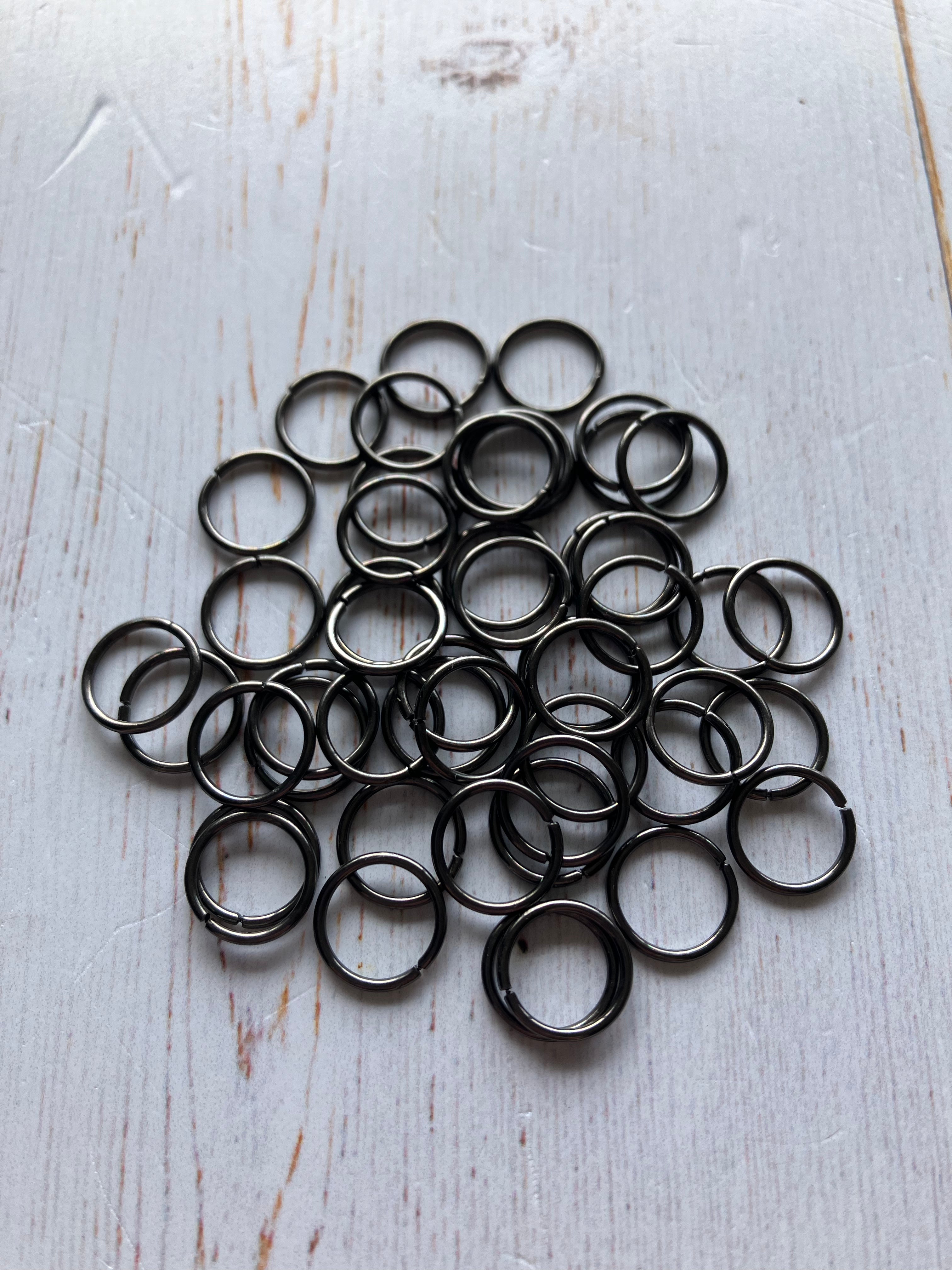 Iron Open Jump Rings, Nickel Free, Gunmetal (10x1.0mm) 25 PAIRS