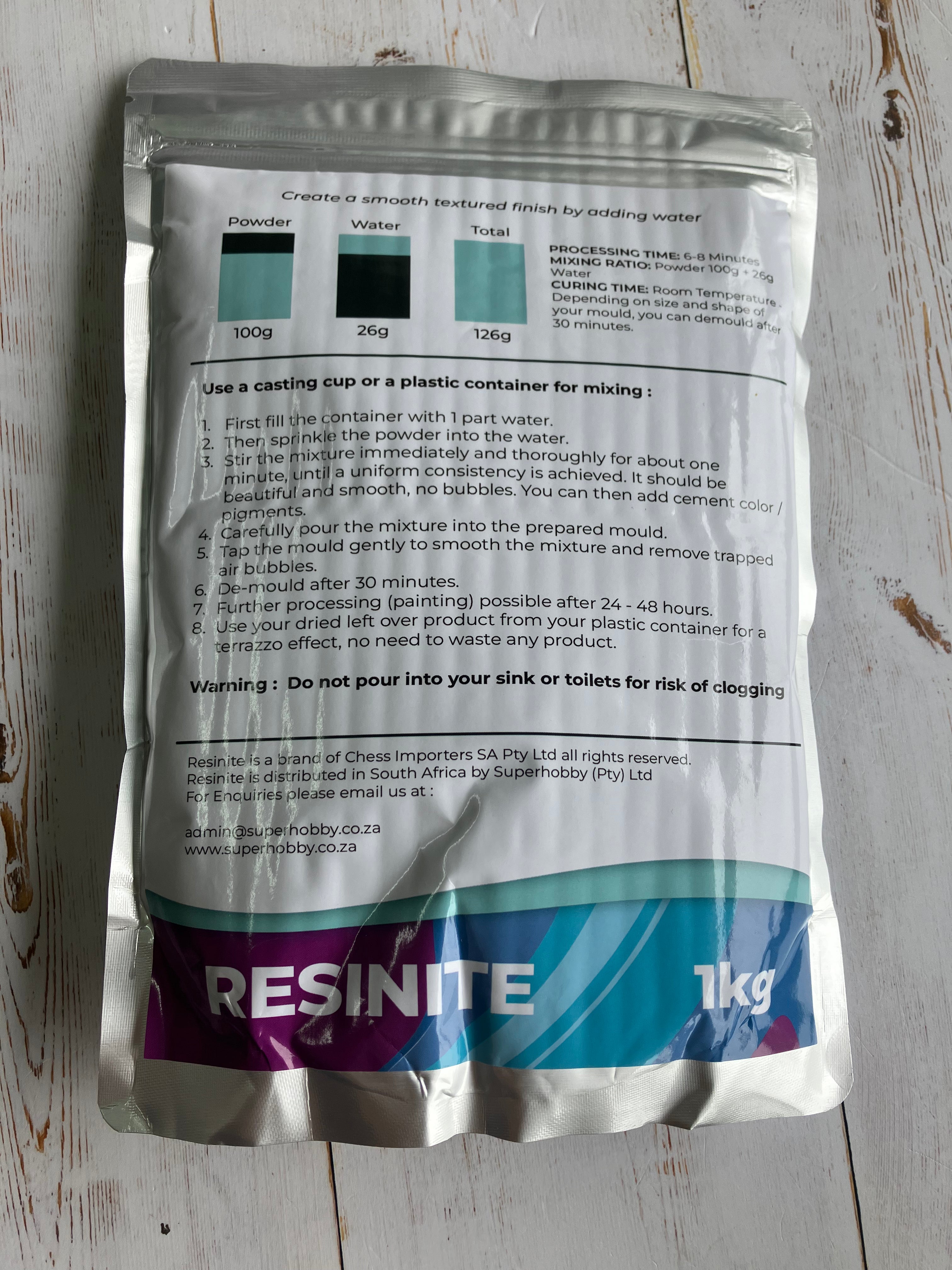 Resinite Extra White Resin Casting Powder 1 kg