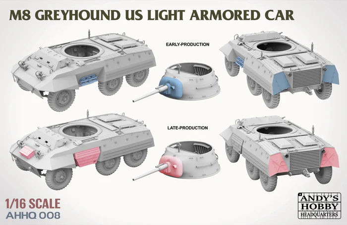 Andy's Hobby Headquarters AHHQ-008 -  1/16 US M8 Greyhound