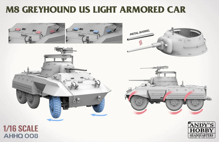 Andy's Hobby Headquarters AHHQ-008 -  1/16 US M8 Greyhound