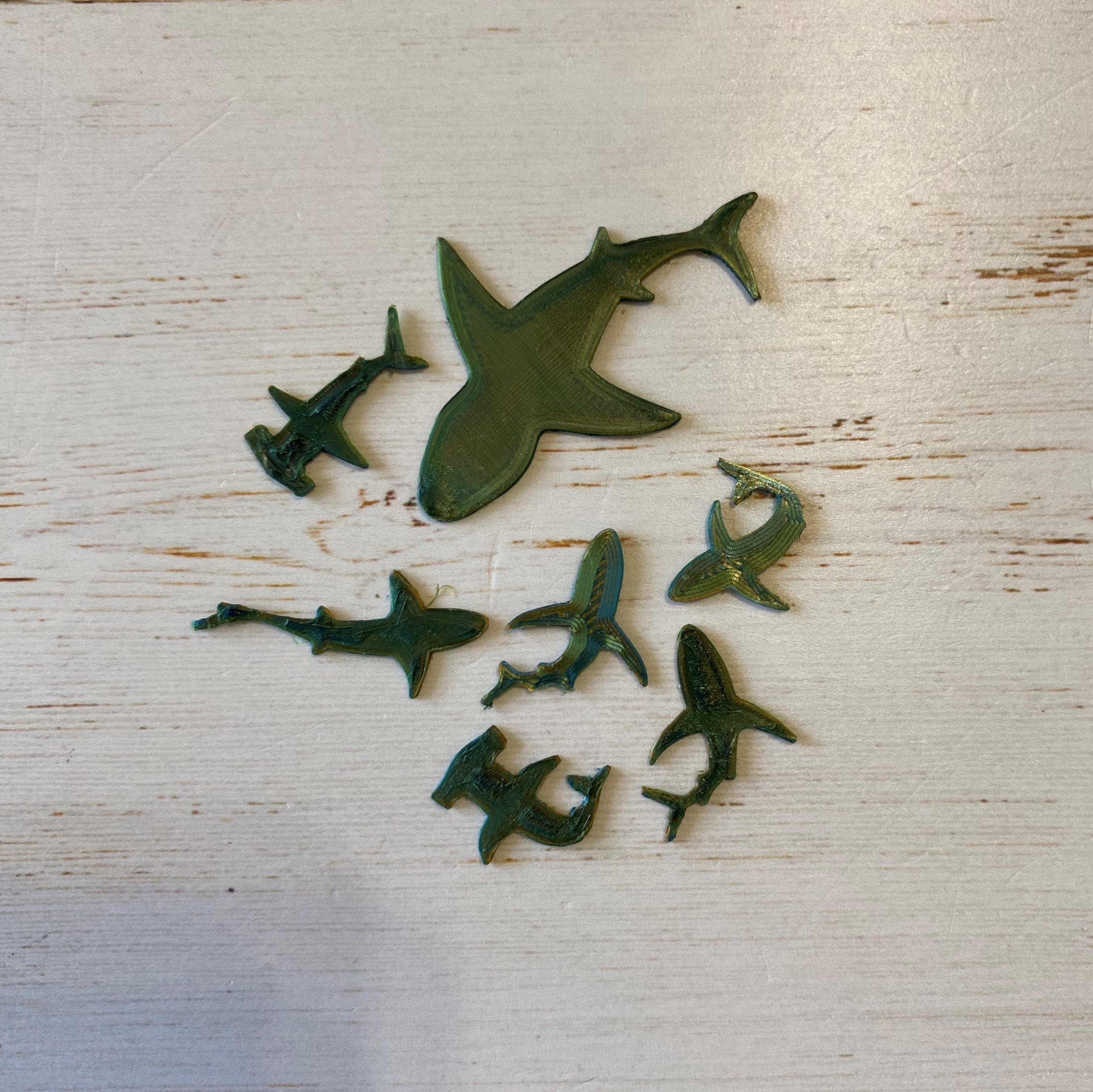 3D Gizmo's - Mini Sharks Silhouettes (7 sharks) - LIMITED EDITION