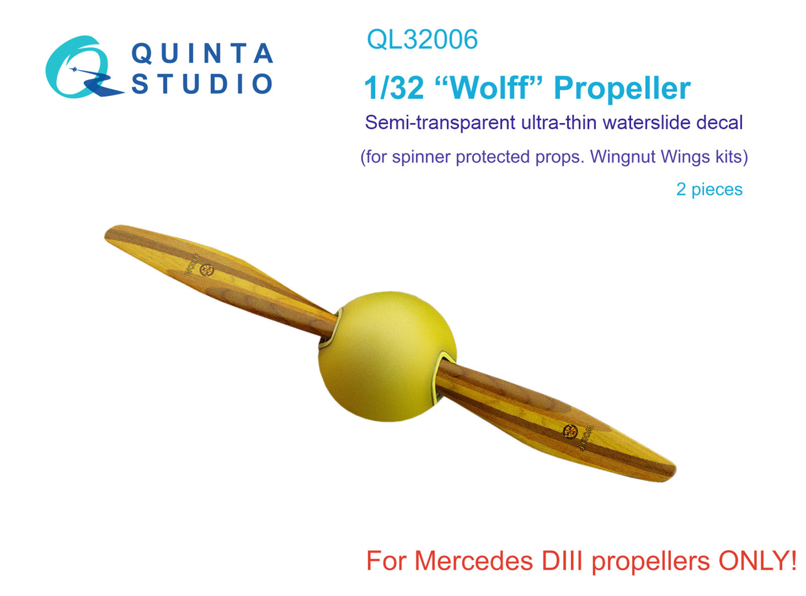 Quinta Studio - 1/32 Wooden Propellers Wolff QL32006 for WNW Kit