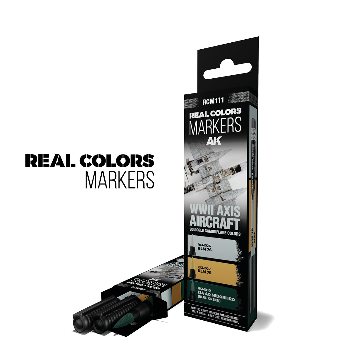 RCM111 - WWII AXIS AIRCRAFT SQUIGGLE CAMOUFLAGE COLORS – RC MARKERS SET