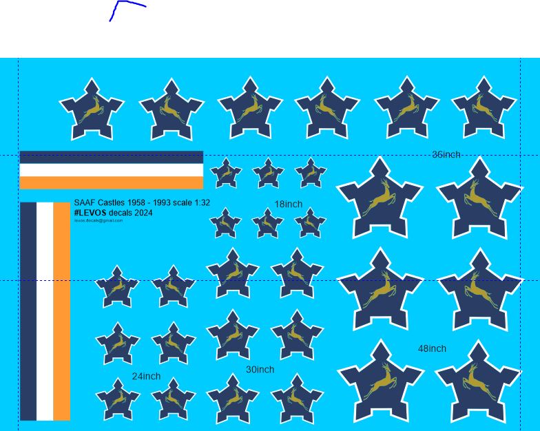 1/32 SAAF Castles 1947 - 1958 - Scale Decals