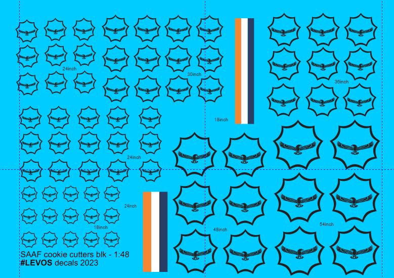 1/48 SAAF Cookie Cutter Eagle Black - Scale Decals