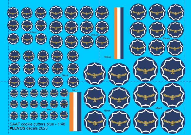 1/48 SAAF Cookie Cutter Eagle Blue - Scale Decals