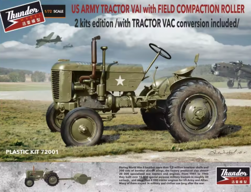 TM72001 - Thunder Model - 1/72 - US Army TRACTOR VAI with FIELD COMPACTION ROLLER - 2kits edition - with TRACTOR VAC conversion included