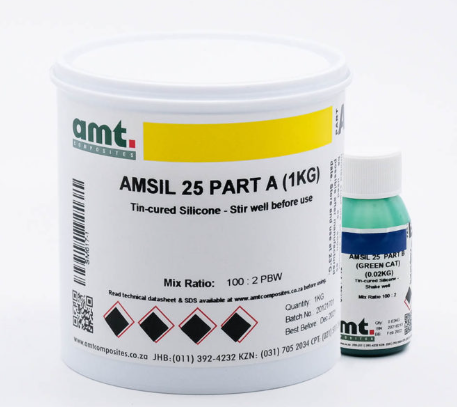 Amsil Silicone 25 is a 2-part RTV (room temperature vulcanizing) high performance, tin/condensation cure mould making silicone.