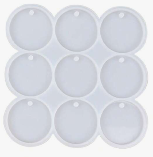 C086 - 1pc - 9 holes round silicone Mould - 15.5cm x 15.5cm