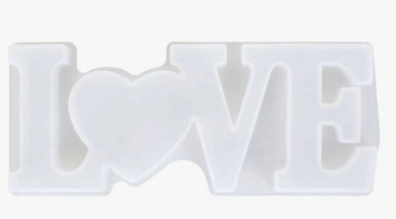 C090 - LOVE with heart Silicone Mould - 22cm x 8.5cm