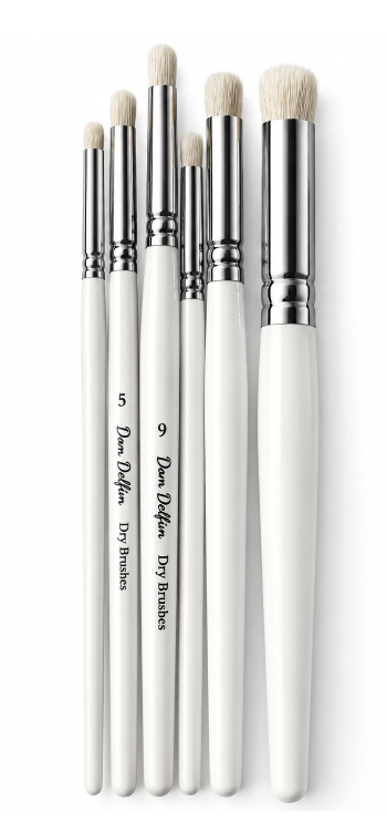 B030- 6pc Dry Brush Set - Sizes 3,5,7,9,11,13 - Includes reusable plastic pouch