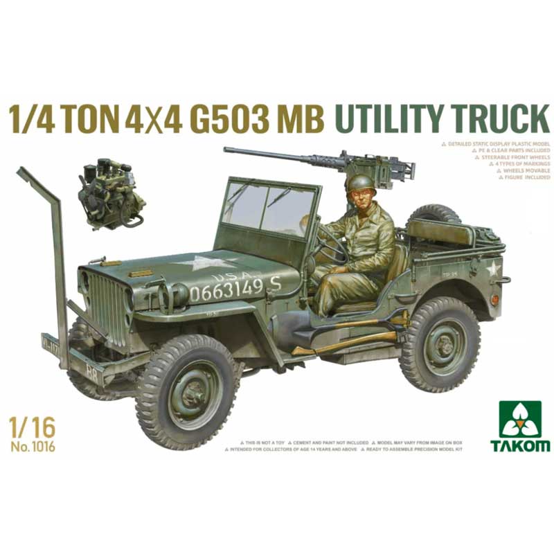 TAK1016 - 1/16 - US 1/4 TON 4X4 G503 MB UTILITY TRUCK