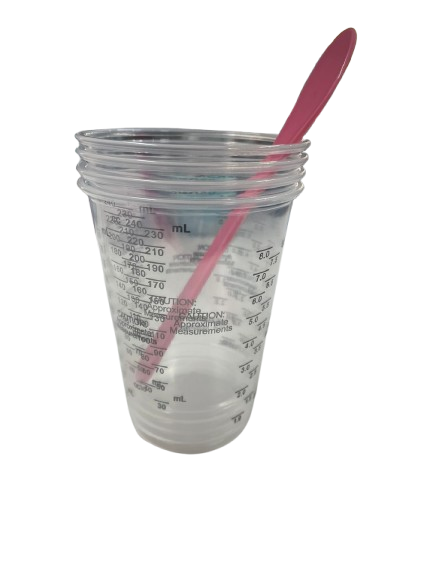 Epoxy or Resinite Reusable mixing measuring set - x4 reusable measuring cups - x1 assorted color plastic measuring sticks