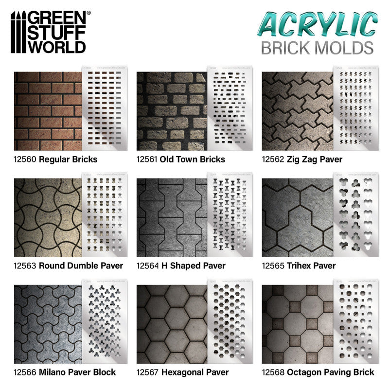 12567 - Acrylic Molds - Hexagonal Paver (Pack of 2)