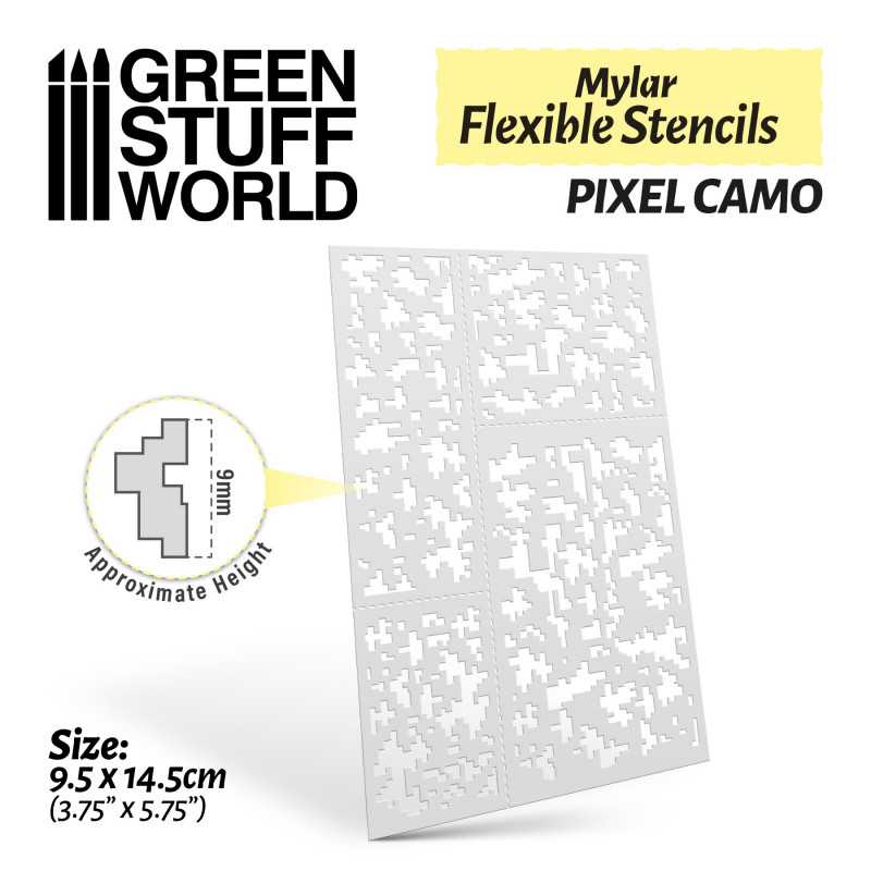 3681 - Mylar Flexible Stencil - Pixel Camo