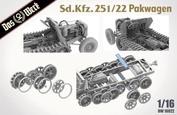 DW16022 -  1/16 - Sd.Kfz. 251/22 Ausf. D "Pakwagen" - No Figures Included